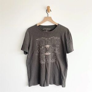 Lucky Brand Men's Graphic T-Shirt Broken Wing Hells Kitchen NYC Gray Medium